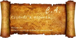 Czifrák Alberta névjegykártya